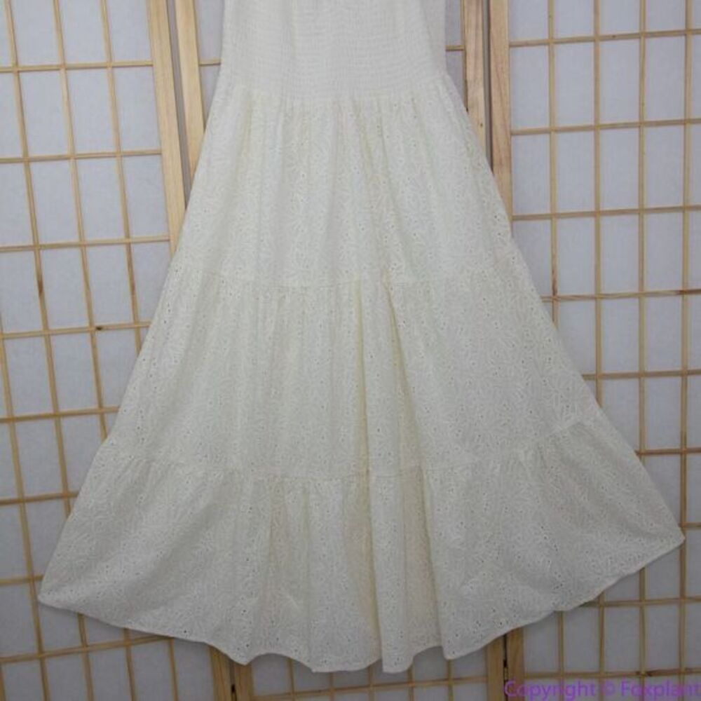 NEW Madewell Eyelet Lucie Tie-Strap Tiered Midi Dress, M - Picture 7 of 16